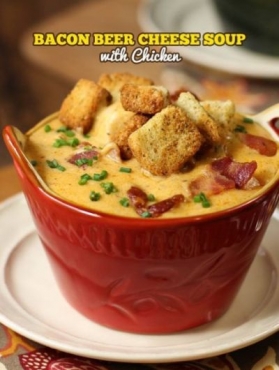 Bacon Beer Cheese Soup With Chicken