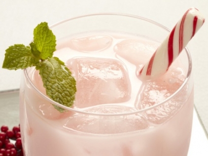 Crushed candy cane cocktail