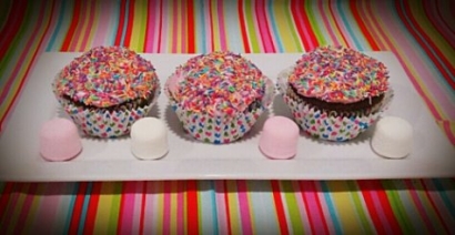 Double Choc Sprinkle Cupcakes