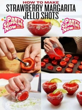 Strawberry margarita jelly shots