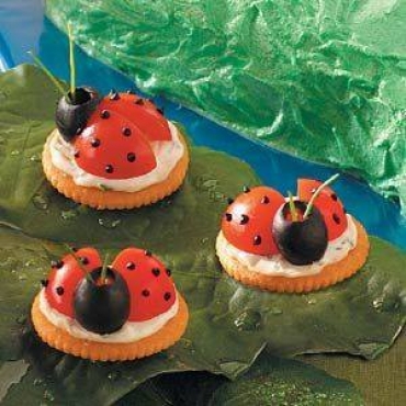 Ladybug Cracker Appetizers   