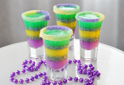 Mardi Gras Style Jelly Shots