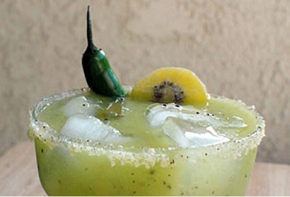 Spicy Kiwi Fruit Vodka Cocktail