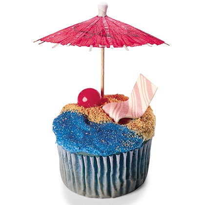 Tropical beach cupcakes