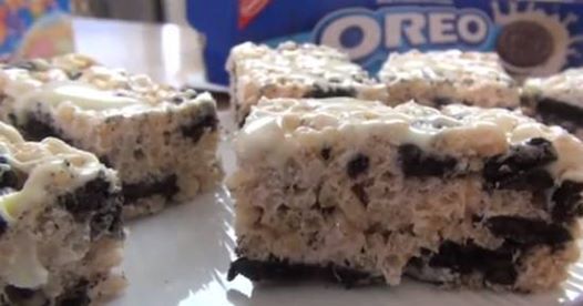 Rice Krispie Treats with Cream and Cookies
