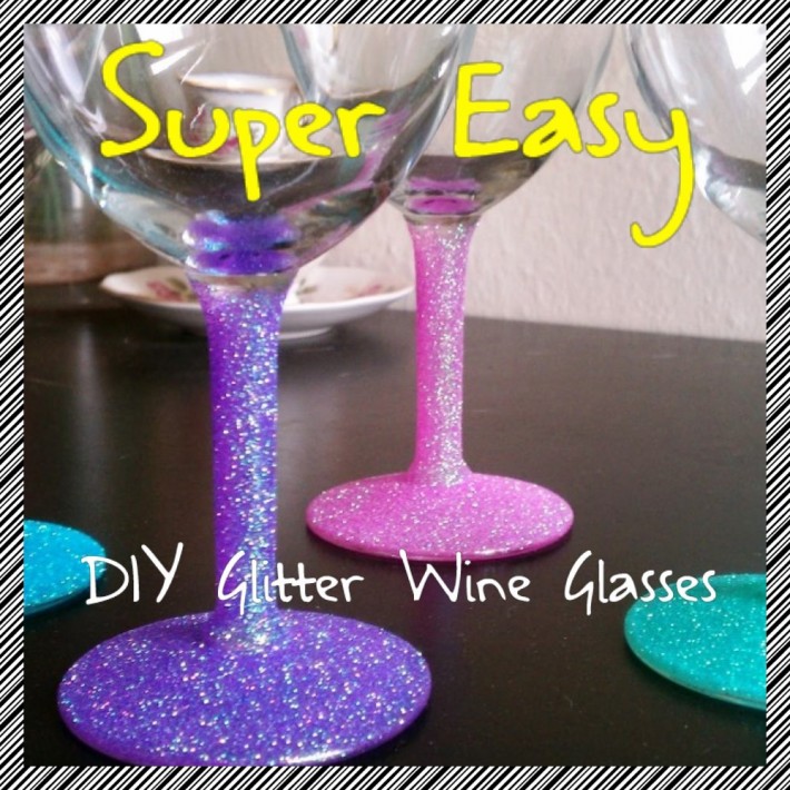 Diy Glitter Wine Glasses