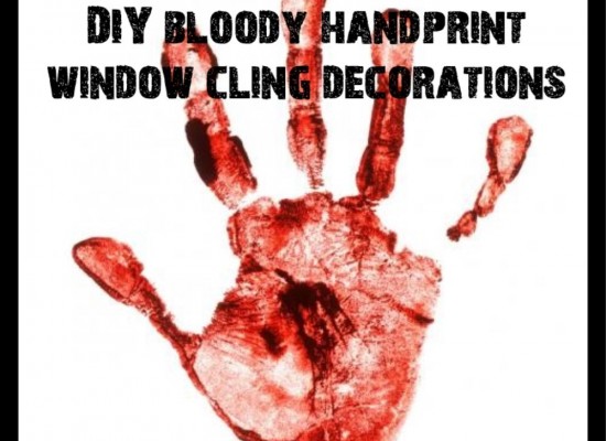 DIY Bloody Handprint Window Clings