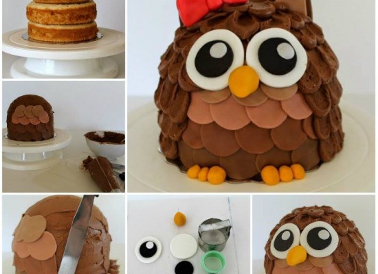 How to make an owl cake